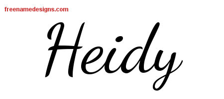Lively Script Name Tattoo Designs Heidy Free Printout