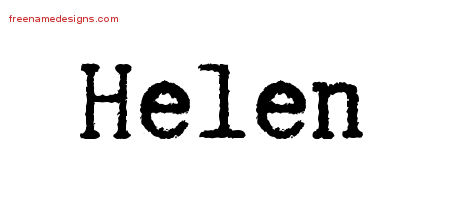 Typewriter Name Tattoo Designs Helen Free Download