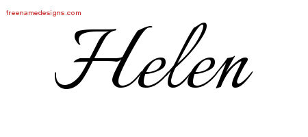 Calligraphic Name Tattoo Designs Helen Download Free