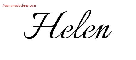 Calligraphic Name Tattoo Designs Helen Download Free