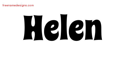Groovy Name Tattoo Designs Helen Free Lettering