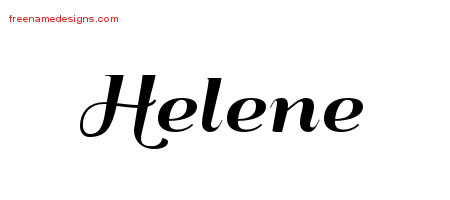 Art Deco Name Tattoo Designs Helene Printable