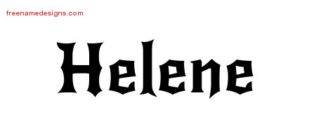Gothic Name Tattoo Designs Helene Free Graphic