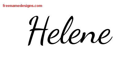 Lively Script Name Tattoo Designs Helene Free Printout
