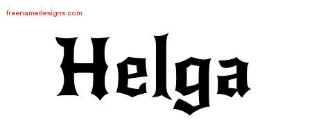 Gothic Name Tattoo Designs Helga Free Graphic