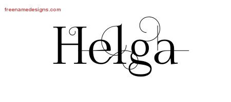 Decorated Name Tattoo Designs Helga Free