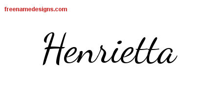 Lively Script Name Tattoo Designs Henrietta Free Printout