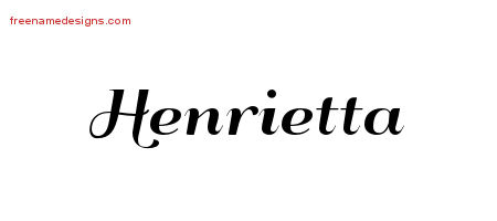 Art Deco Name Tattoo Designs Henrietta Printable