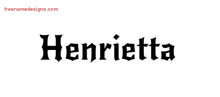 Gothic Name Tattoo Designs Henrietta Free Graphic