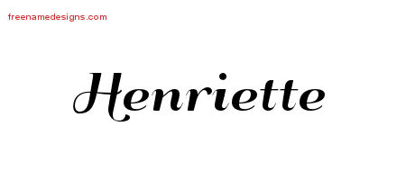 Art Deco Name Tattoo Designs Henriette Printable