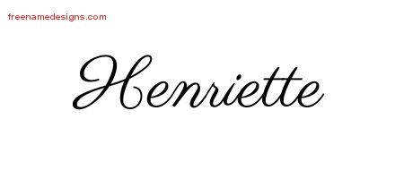 Classic Name Tattoo Designs Henriette Graphic Download