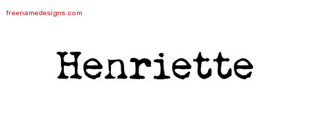Vintage Writer Name Tattoo Designs Henriette Free Lettering