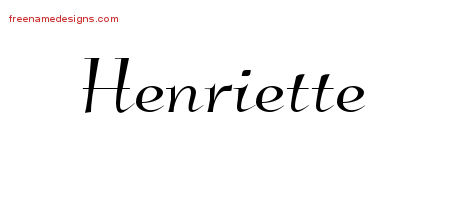 Elegant Name Tattoo Designs Henriette Free Graphic