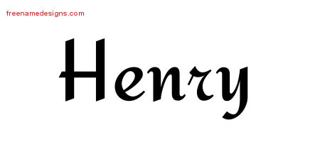 Calligraphic Stylish Name Tattoo Designs Henry Free Graphic