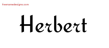 Calligraphic Stylish Name Tattoo Designs Herbert Free Graphic