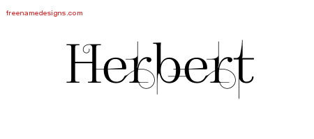Decorated Name Tattoo Designs Herbert Free Lettering
