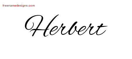 Cursive Name Tattoo Designs Herbert Free Graphic
