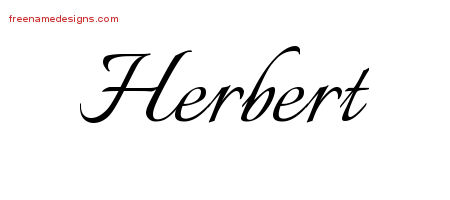 Calligraphic Name Tattoo Designs Herbert Free Graphic