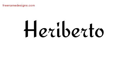 Calligraphic Stylish Name Tattoo Designs Heriberto Free Graphic