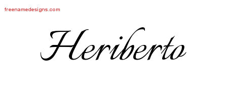 Calligraphic Name Tattoo Designs Heriberto Free Graphic