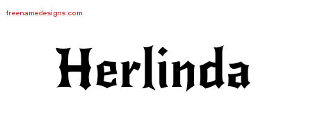 Gothic Name Tattoo Designs Herlinda Free Graphic
