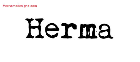 Vintage Writer Name Tattoo Designs Herma Free Lettering
