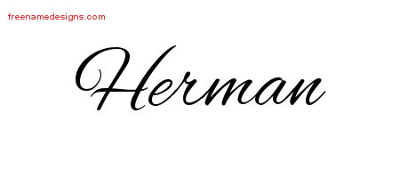 Cursive Name Tattoo Designs Herman Free Graphic