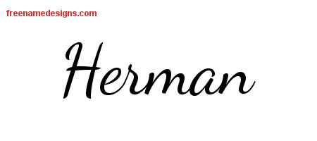 Lively Script Name Tattoo Designs Herman Free Download
