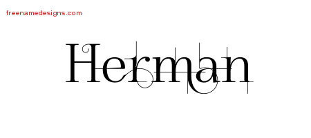 Decorated Name Tattoo Designs Herman Free Lettering