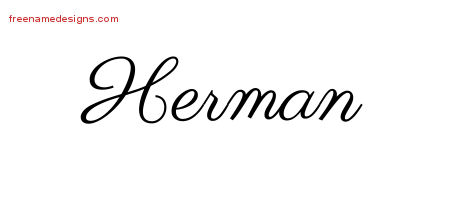 Classic Name Tattoo Designs Herman Printable