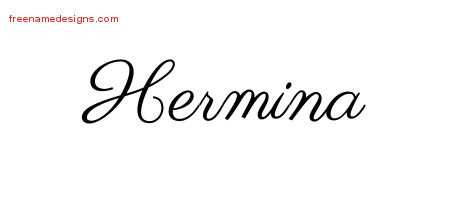 Classic Name Tattoo Designs Hermina Graphic Download