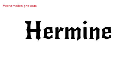 Gothic Name Tattoo Designs Hermine Free Graphic