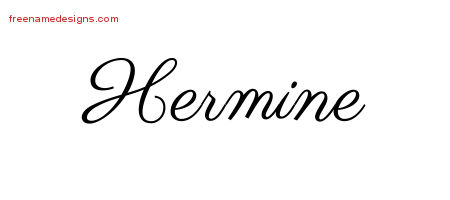 Classic Name Tattoo Designs Hermine Graphic Download