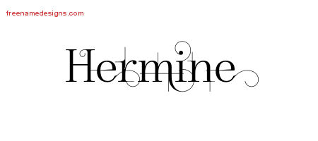 Decorated Name Tattoo Designs Hermine Free