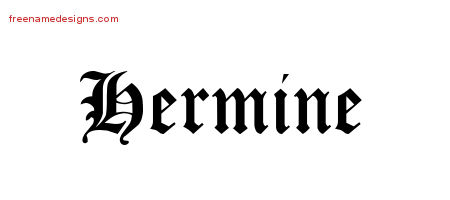 Blackletter Name Tattoo Designs Hermine Graphic Download