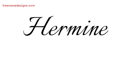 Calligraphic Name Tattoo Designs Hermine Download Free