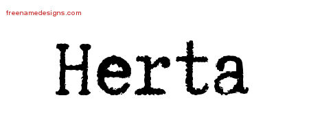 Typewriter Name Tattoo Designs Herta Free Download