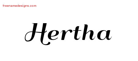 Art Deco Name Tattoo Designs Hertha Printable
