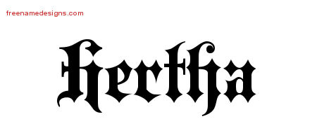 Old English Name Tattoo Designs Hertha Free
