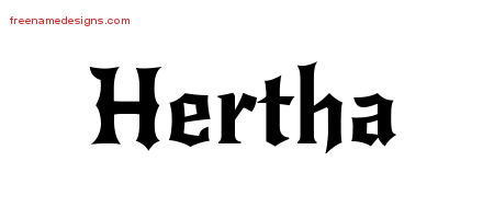 Gothic Name Tattoo Designs Hertha Free Graphic