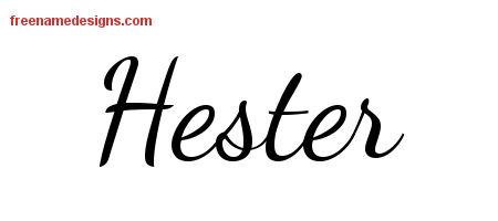 Lively Script Name Tattoo Designs Hester Free Printout