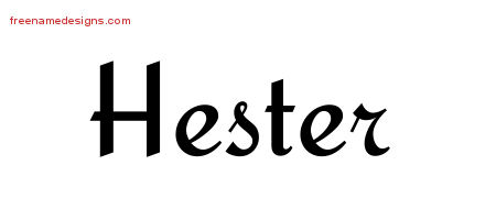 Calligraphic Stylish Name Tattoo Designs Hester Download Free