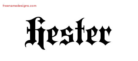 Old English Name Tattoo Designs Hester Free