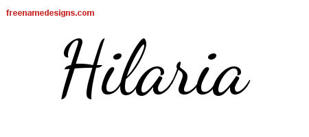 Lively Script Name Tattoo Designs Hilaria Free Printout