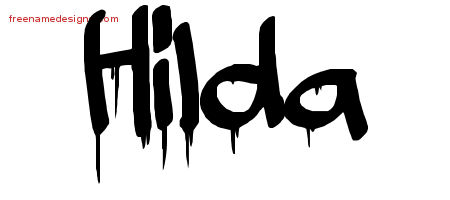 Graffiti Name Tattoo Designs Hilda Free Lettering