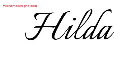 Calligraphic Name Tattoo Designs Hilda Download Free