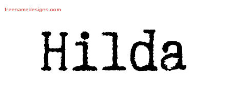 Typewriter Name Tattoo Designs Hilda Free Download