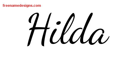 Lively Script Name Tattoo Designs Hilda Free Printout