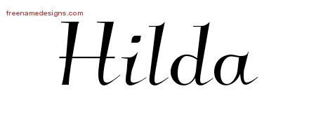 Elegant Name Tattoo Designs Hilda Free Graphic