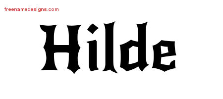 Gothic Name Tattoo Designs Hilde Free Graphic